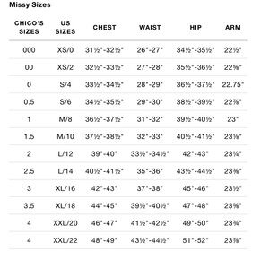 Chico's Missy Size Guide Chart